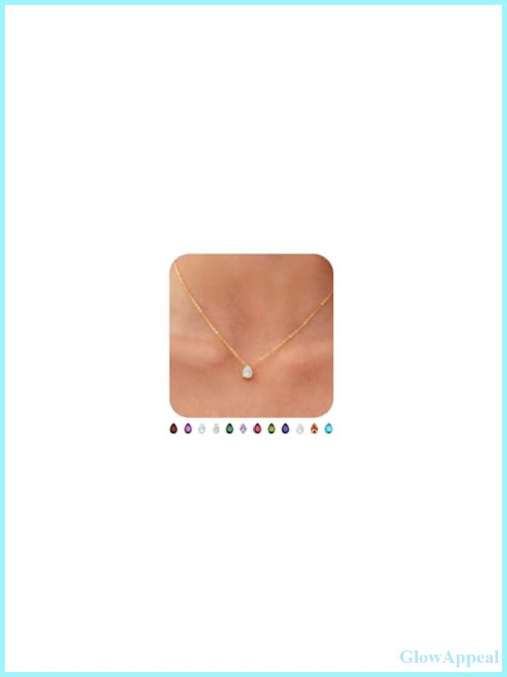 18K Gold Plated Dainty Cubic Zirconia Birthstone Necklace